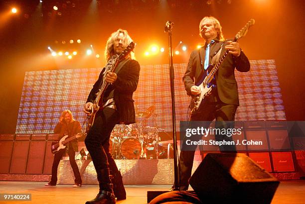 Ricky Phillips, Tommy Shaw, and James Young of Styx performs at Freedom Hall on February 26, 2010 in Louisville, Kentucky.