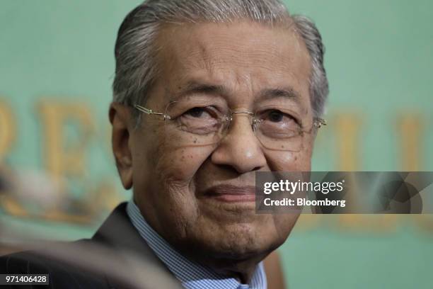 Mahathir Mohamad, Malaysia's prime minister, attends a news conference at the Japan National Press Club in Tokyo, Japan, on Monday, June 11, 2018....