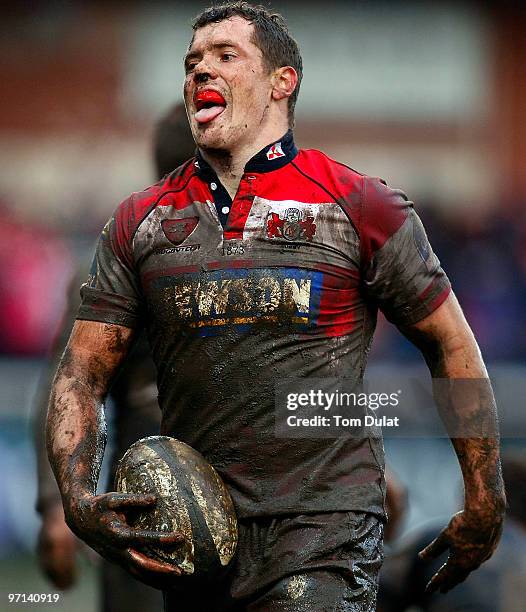 Tim Molenaar of Gloucester during the Guinness Premiership match between Gloucester and Sale Sharks at Kingsholm on February 27, 2010 in Gloucester,...