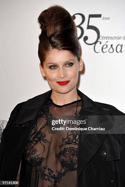 Laetitia Casta attends the 35th Cesar Film Awards at Theatre du Chatelet on February 27, 2010 in Paris, France.