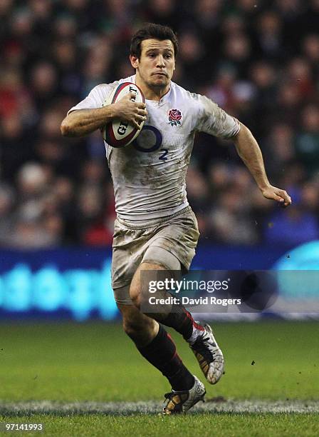 Danny Care of England runs with the ball during the RBS Six Nations match between England and Ireland at Twickenham Stadium on February 27, 2010 in...