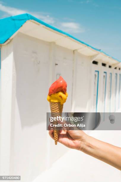icecream at the beach - rimini stock pictures, royalty-free photos & images
