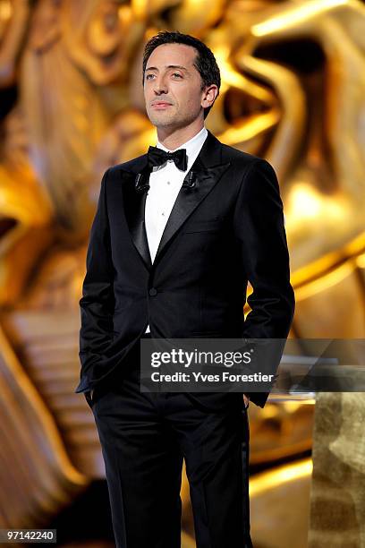 Host Gad Elmaleh perform onstage during the 35th Cesar Film Awards held at Theatre du Chatelet on February 27, 2010 in Paris, France.