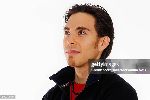 Olympic short track speed skater Apolo Anton Ohno of the United States winner of two bronze medals for the men's 1000m and men's 5000m relay and...