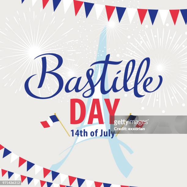 stockillustraties, clipart, cartoons en iconen met bastille day - national holiday