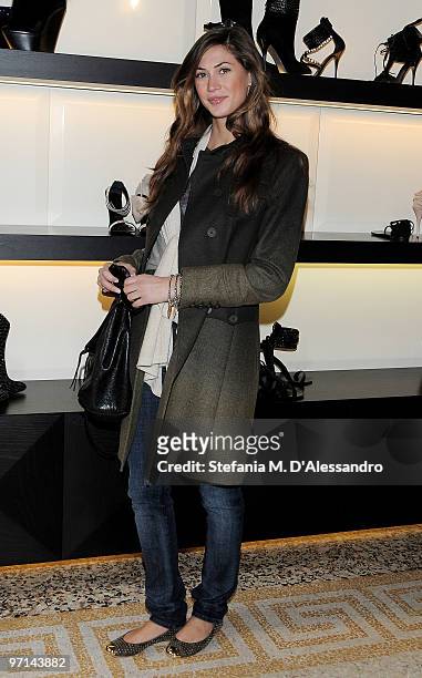 Melissa Satta attends Giuseppe Zanotti Design autumn-winter collection on February 27, 2010 in Milan, Italy.