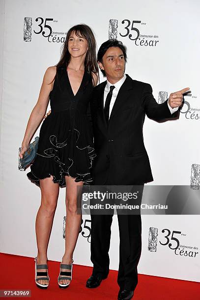 Charlotte Gainsbourg and husband Yvan Attal attend the 35th Cesar Film Awards at Theatre du Chatelet on February 27, 2010 in Paris, France.