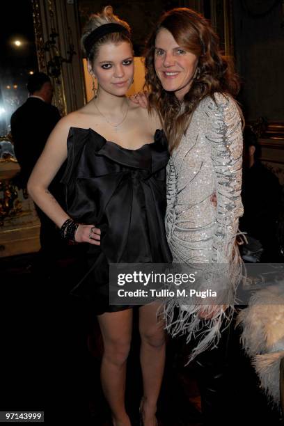 Pixie Geldof and Anna dello Russo attend the Francesco Scognamiglio Milan Fashion Week Womenswear A/W 2010 show on February 27, 2010 in Milan, Italy.