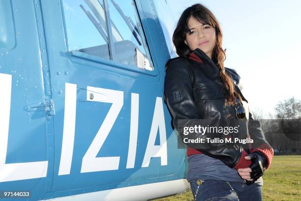 Actress Michelle Rodriguez poses for a portrait session for the Belstaff and Polizia di Stato Collection presentation on February 26, 2010 in Milan,...