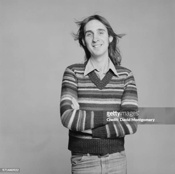 English songwriter and musician Mike Rutherford of rock band Genesis, UK, January 1976.