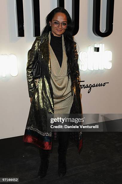 Bandana Tewari, Vogue India fashion features director, attend "Greta Garbo. The Mystery Of Style" opening exhibition during Milan Fashion Week...