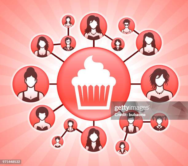 cupcake women's rights pink vector background - cake on face stock illustrations