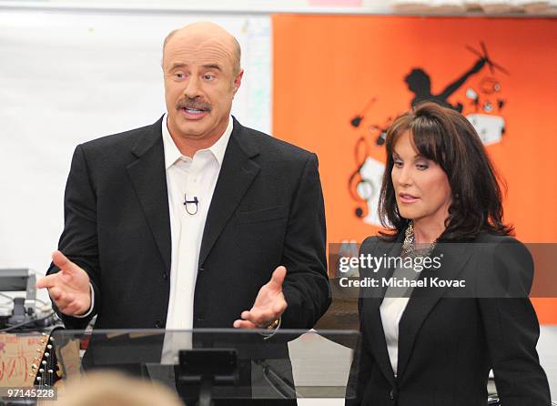 Dr. Phil McGraw and Robin McGraw attend the "Little Kids Rock Across America" training session on February 27, 2010 in Los Angeles, California.