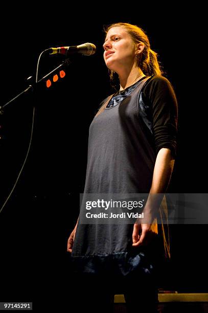 Marketa Irglova of The Swell Season performs on stage at Sala Apolo on February 27, 2010 in Barcelona, Spain.