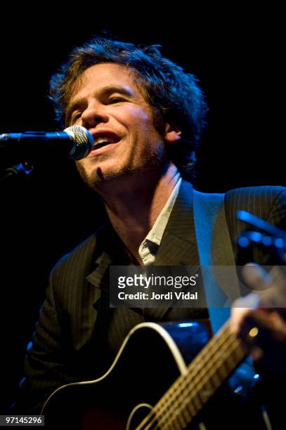 Josh Ritter performs on stage at Sala Apolo on February 27, 2010 in Barcelona, Spain.