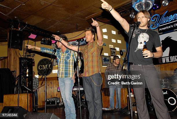 Eric Gunderson, Stephen Barker Lilies and and Brian Bandas of Love & Theft perform at the Guilty Pleasures show during the 2010 Country Radio Seminar...