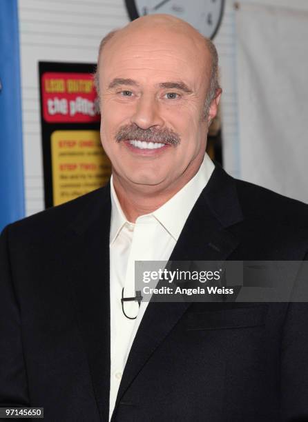 Dr. Phil McGraw attends the Dr Phil & Kris Allen 'Little Kids Rock Across America' event at the Central Los Angeles High School for Visual &...