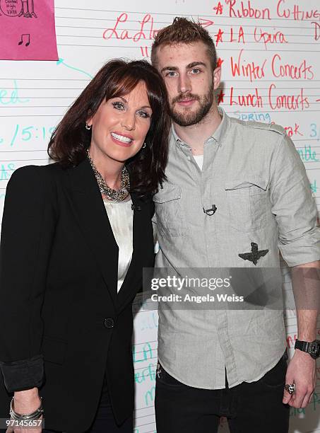 Robin McGraw and Jordan McGraw attend the Dr Phil & Kris Allen 'Little Kids Rock Across America' event at the Central Los Angeles High School for...