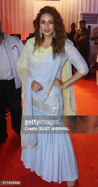 Indian Bollywood actress Huma Qureshi attends the politician Baba Siddiques Annual Iftar party in Mumbai on June 10, 2018.