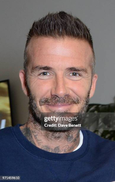 David Beckham attends the NEWGEN LFWM June 2018 Breakfast during London Fashion Week Men's June 2018 at the BFC Designer Showrooms on June 11, 2018...