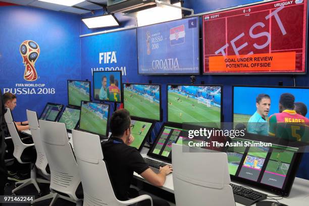 Operation room is open to media during the Offiial opening of the IBC and Visit to VAR Operation Room on June 9, 2018 in Moscow, Russia.