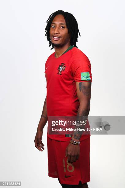 Gelson Martins of Portugal poses for a portrait during the official FIFA World Cup 2018 portrait session at the Saturn training base on June 10, 2018...
