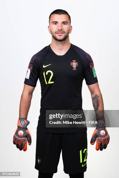 Anthony Lopes of Portugal poses for a portrait during the official FIFA World Cup 2018 portrait session at the Saturn training base on June 10, 2018...