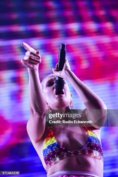 Tove Lo performs onstage at LA Pride Music Festival and Parade 2018 on June 10, 2018 in West Hollywood, California.