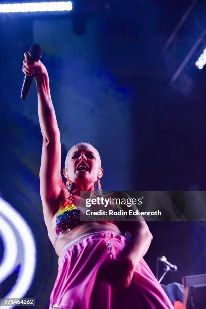 Tove Lo performs onstage at LA Pride Music Festival and Parade 2018 on June 10, 2018 in West Hollywood, California.