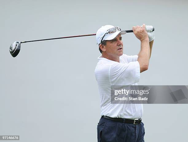 Scott Dunlap hits from the 12th tee box during the third round of the Panama Claro Championship at Club de Golf de Panama on February 27, 2010 in...