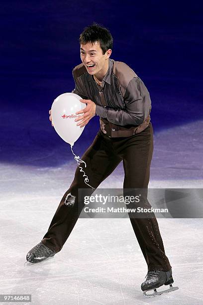 Patrick Chan of Canada performs at the Exhibition Gala following the Olympic figure skating competition at Pacific Coliseum on February 27, 2010 in...