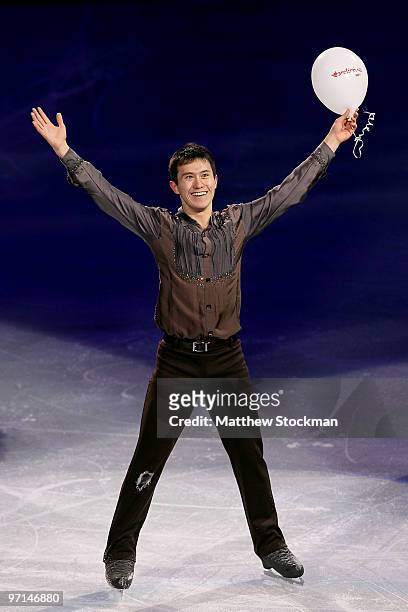 Patrick Chan of Canada performs at the Exhibition Gala following the Olympic figure skating competition at Pacific Coliseum on February 27, 2010 in...