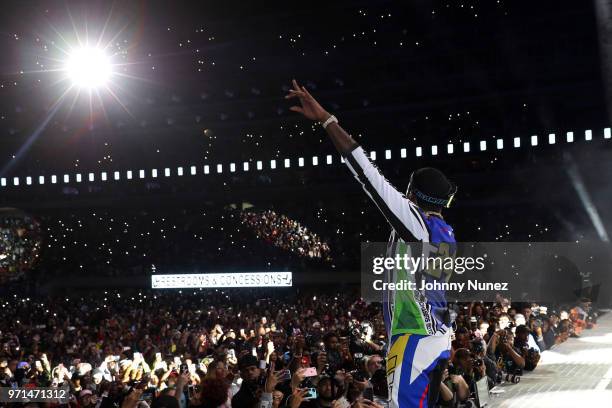 Meek Mill performs at Summer Jam 2018 at MetLife Stadium on June 10, 2018 in East Rutherford, New Jersey.
