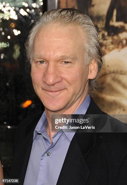 Comedian Bill Maher attends the premiere of HBO's new miniseries "The Pacific" at Grauman's Chinese Theatre on February 24, 2010 in Hollywood,...