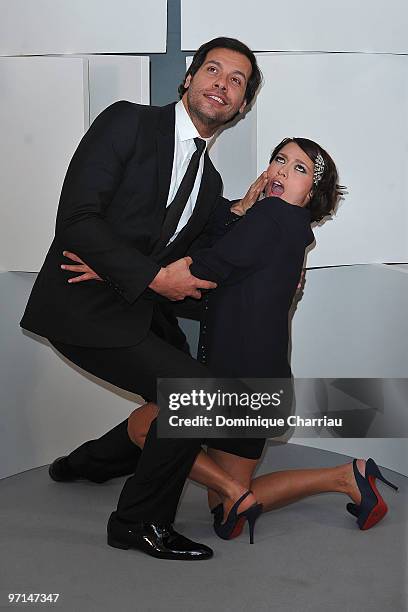 Emma de Caunes and guestpose in Awards Room during 35th Cesar Film Awards at Theatre du Chatelet on February 27, 2010 in Paris, France.