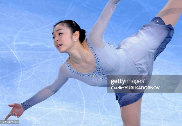 Yu-na Kim of South Korea performs during the 2010 Winter Olympics figure skating exhibition gala at the Pacific Coliseum in Vancouver on February 27,...