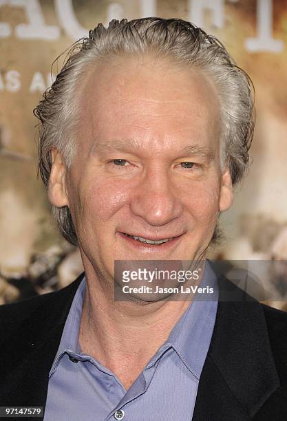 Comedian Bill Maher attends the premiere of HBO's new miniseries "The Pacific" at Grauman's Chinese Theatre on February 24, 2010 in Hollywood,...