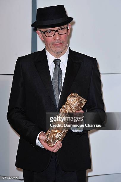 Director Jacques Audiard poses in Awards Room after she received Best Costume Designer Cesar Award during 35th Cesar Film Awards at Theatre du...