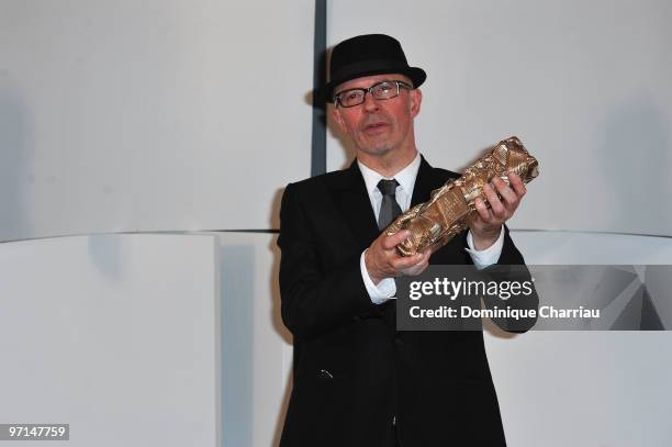 Director Jacques Audiard poses in Awards Room after she received Best Costume Designer Cesar Award during 35th Cesar Film Awards at Theatre du...