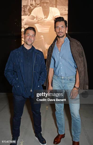 Paul Wilkinson and David Gandy attend the Barbour International presentation during London Fashion Week Men's June 2018 at the ICA on June 11, 2018...