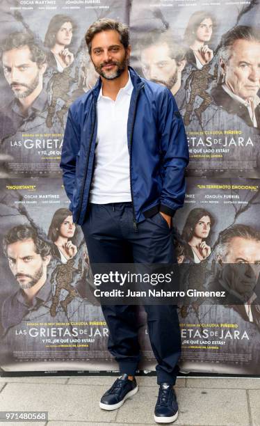 Joaquin Furriel attends 'Las Grietas De Jara' photocall at Renoir Cinema on June 11, 2018 in Madrid, Spain.