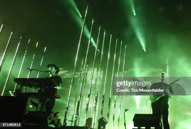 Gus Unger-Hamilton and Joe Newman of Alt-J performs during the 2018 Bonnaroo Music & Arts Festival on June 10, 2018 in Manchester, Tennessee.