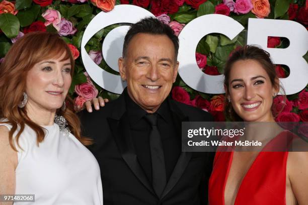 Patti Scialfa, Bruce Springsteen, Jessica Springsteen attend the 72nd Annual Tony Awards on June 10, 2018 at Radio City Music Hall in New York City.