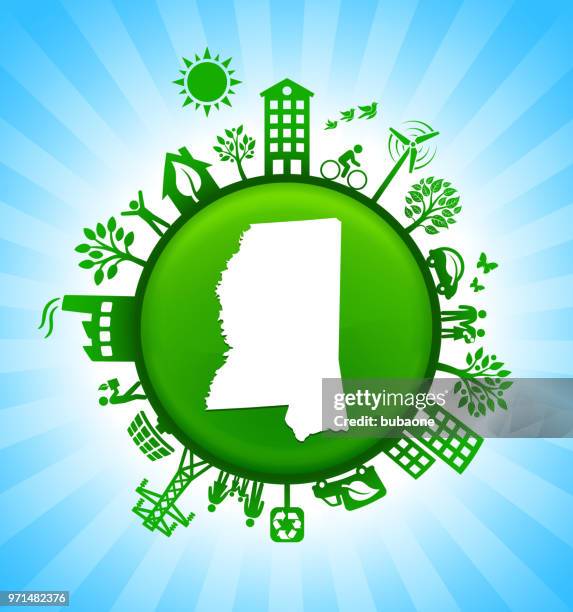 mississippi state map green environmental conservation vector background - mississippi state house stock illustrations