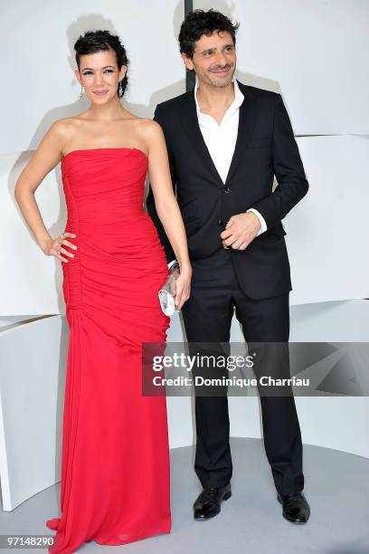 Melanie Doutey and Pascal Elbe pose in the Awards Room during 35th Cesar Film Awards at Theatre du Chatelet on February 27, 2010 in Paris, France.