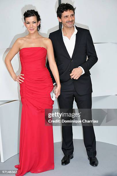 Melanie Doutey and Pascal Elbe pose in the Awards Room during 35th Cesar Film Awards at Theatre du Chatelet on February 27, 2010 in Paris, France.