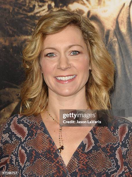 Actress Carrie Preston attends the premiere of HBO's new miniseries "The Pacific" at Grauman's Chinese Theatre on February 24, 2010 in Hollywood,...