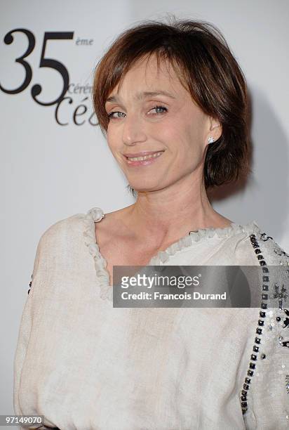 Kristin Scott Thomas attends the 35th Cesar Film Awards held at Theatre du Chatelet on February 27, 2010 in Paris, France.