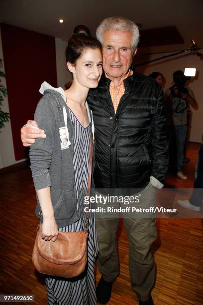 Claude Lelouch and his Daughter Shaya attend "Sans Moderation" Laurent Gerra's One Man Show at Palais des Congres on June 10, 2018 in Paris, France.