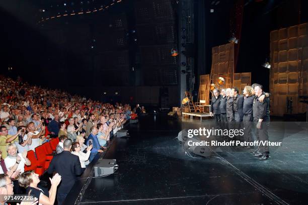 Andre "Momo" Kechida, David Mignot, Laurent Gerra, Philippe Chaieb, Roland Romanelli, Jean-Philippe Audin and Claude Brisset perform during "Sans...